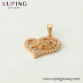 34102 xuping mode plaqué or en forme de coeur multi pendentif en pierre